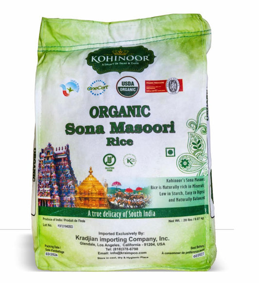 Kohinoor Sona Masoori Rice 20 lb