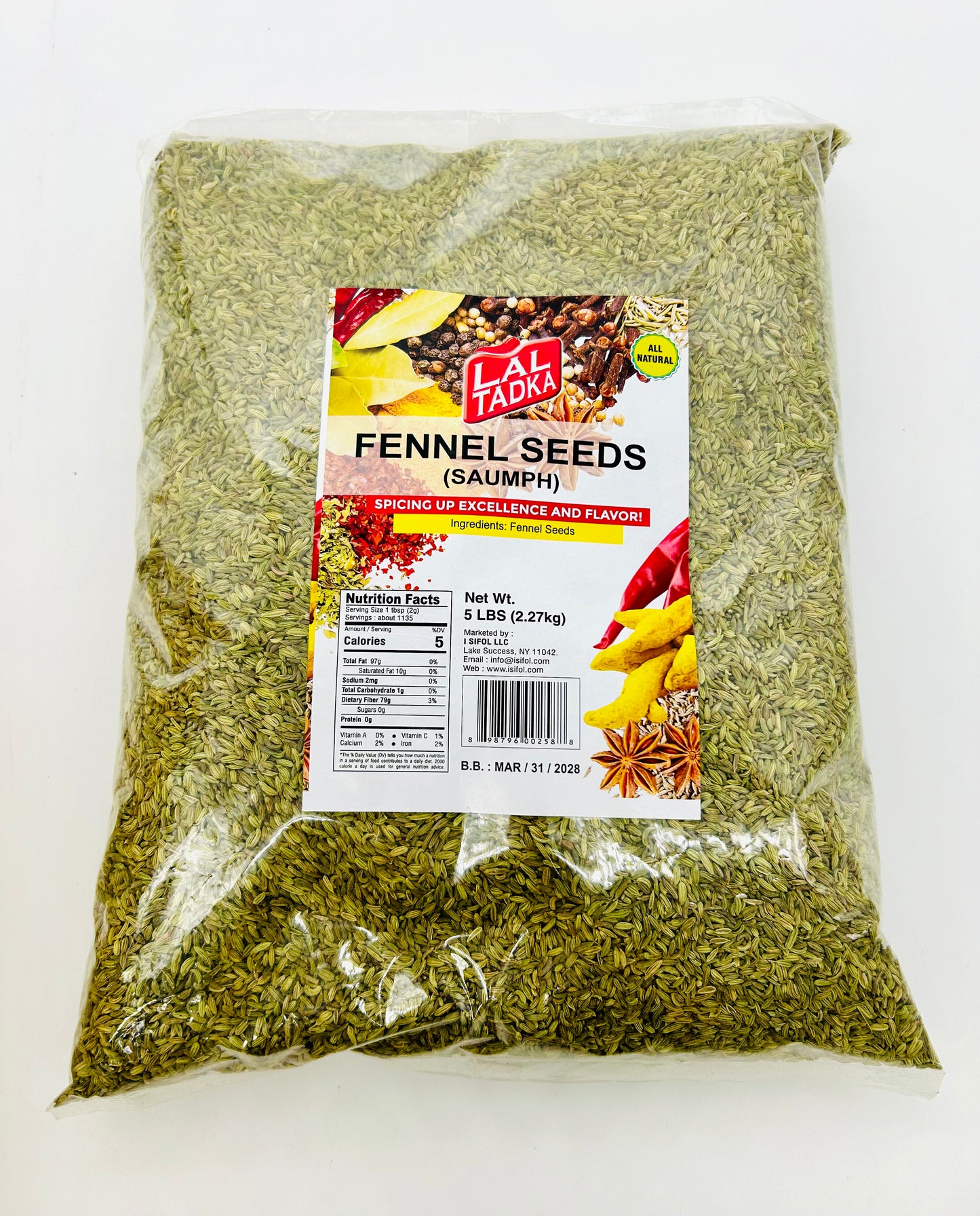 Lal Tadka Fennel Seeds 5lbs