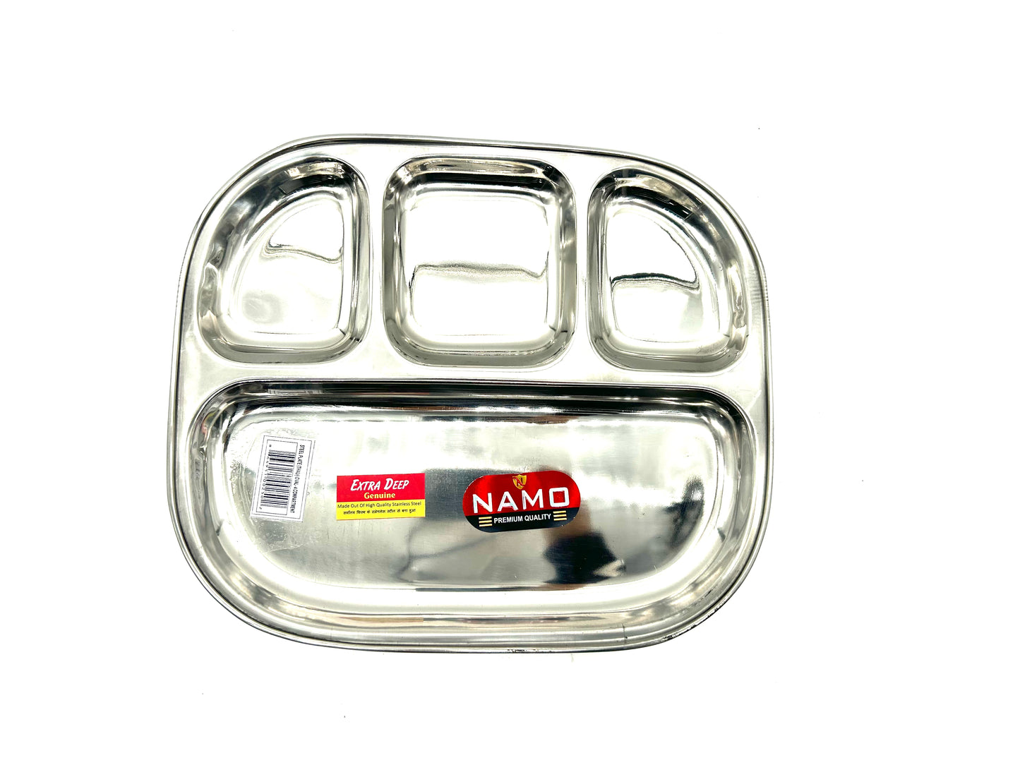 Steel Plate (Thali) Oval 4 Compartment