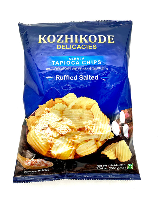 Kozhikode Delicacies Kerala Tapioca Chips Ruffled Salted 7.04oz (200gms)