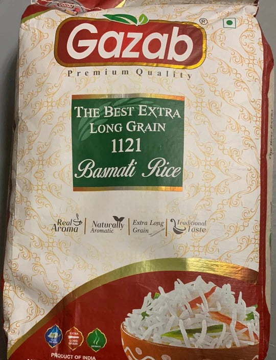 Gazab Extra Long Grain 1121 Basmati Rice 10 Lb