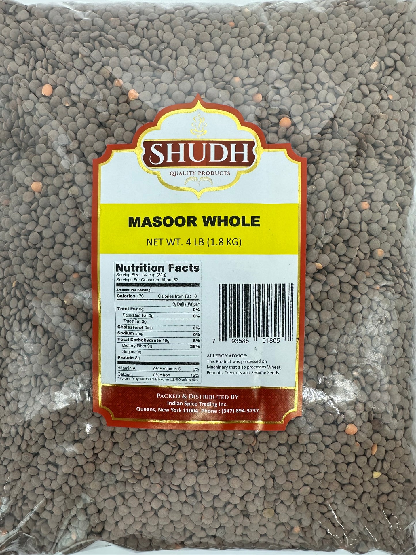 Shudh Masoor Whole (4lbs)